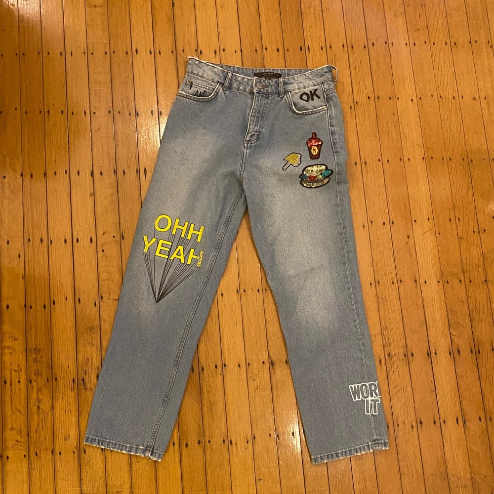 Zara embellished jeans